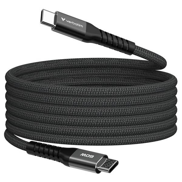 Kabel Verbatim Sync & Charge USB-C/USB-C 60W 1,2m černý

