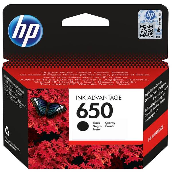 Inkoustová náplň HP 650, 360 stran černá

