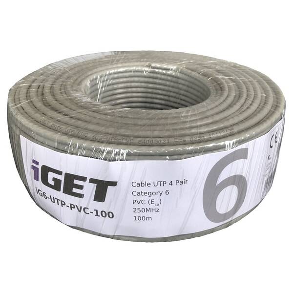 Kabel iGET Cat.6 UTP PVC Eca 100m/role 

