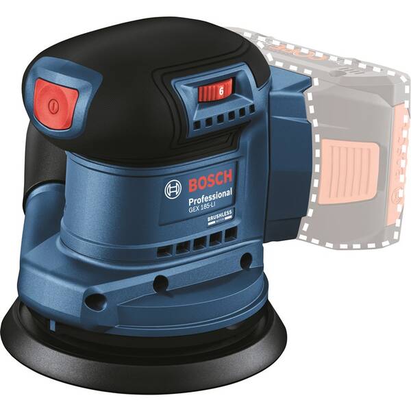 Excentrická bruska Bosch Professional GEX 185-LI (bez baterie) 

