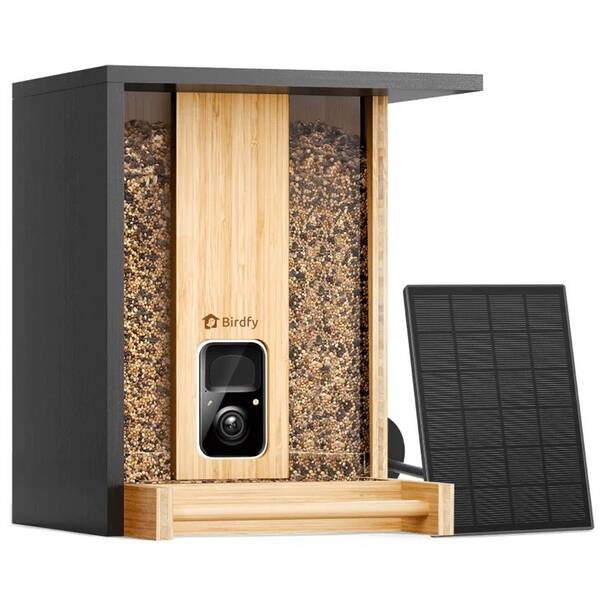 Ptačí krmítko Birdfy Bamboo s kamerou a solárním panelem (AI doživotně zdarma) 

