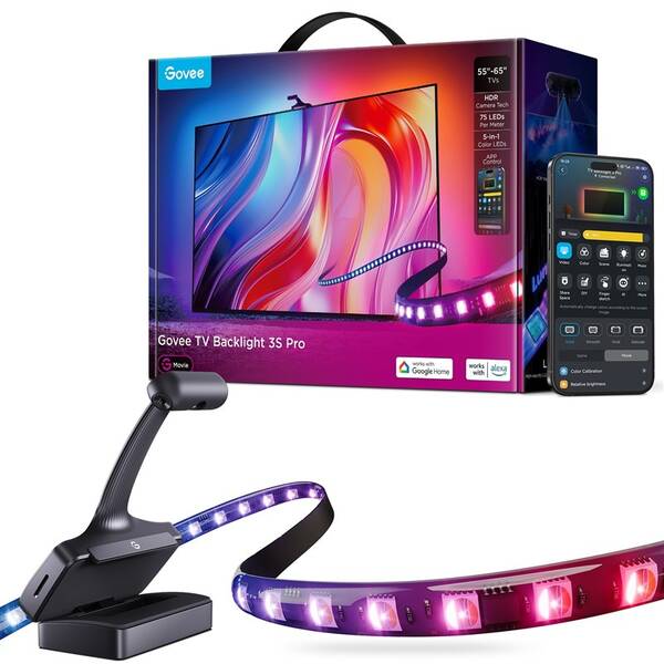 LED pásek Govee TV Backlight 3 Pro 55-65" RGBIC, 2,4m černý

