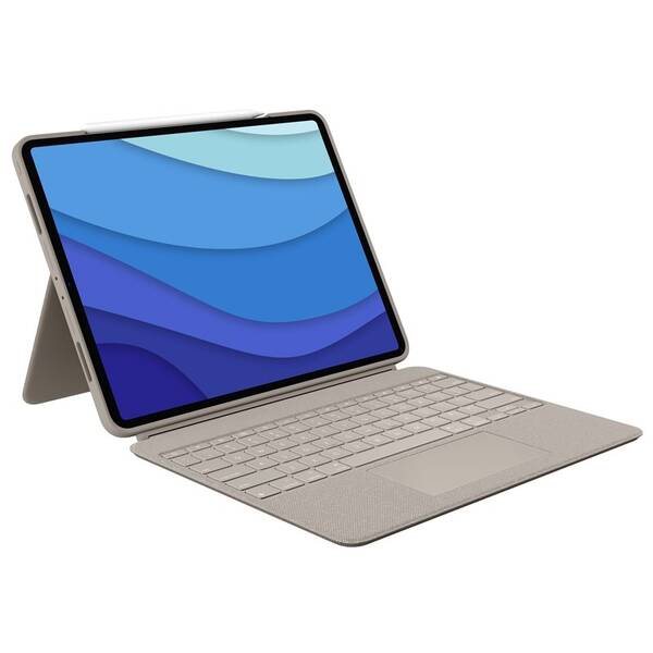 Pouzdro na tablet Logitech Combo Touch na Apple iPad Pro 12.9" (5. gen.) US béžové

