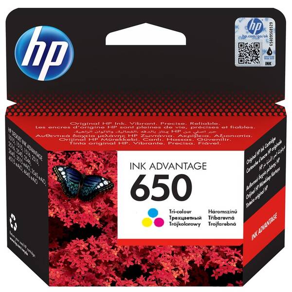 Inkoustová náplň HP 650, 200 stran vícebarevná


