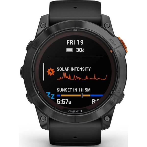 Chytré hodinky Garmin fenix 7X Pro Glass Solar -  Gray / Black Silicone Band 

