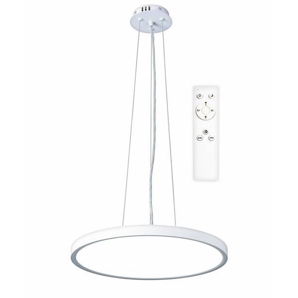 Závěsné svítidlo Top Light Revit 40BZ RC, s dálkovým ovládačem, 36W, 3600lm, stmívání, paměť, průměr 40cm, výška 120cm bílé

