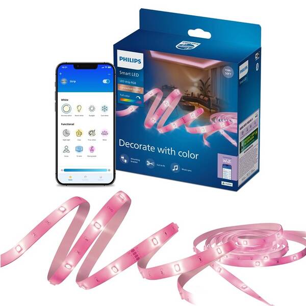 LED pásek Philips Smart LED RGB LED strip 15m Type-C bílý


