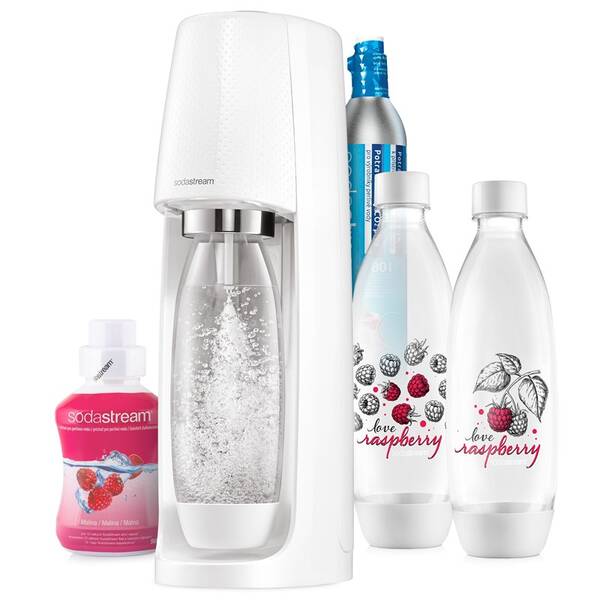 Výrobník sodové vody SodaStream Spirit Love Raspberry MegaPack bílý

