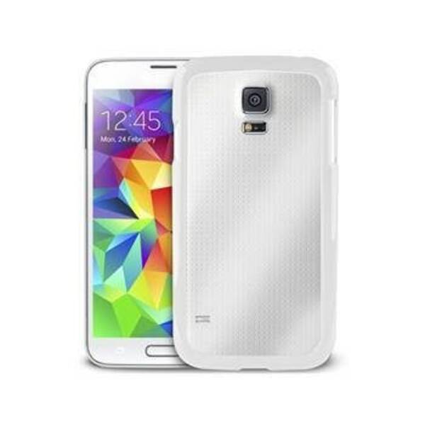 Kryt na mobil Puro lear pro Samsung Galaxy S5 bílý

