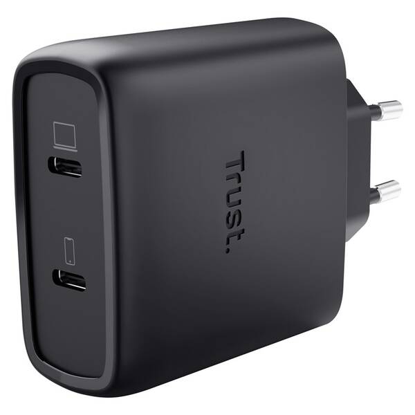 Nabíječka do sítě Trust MAXO 65W 2-Port GaN, USB-C černý

