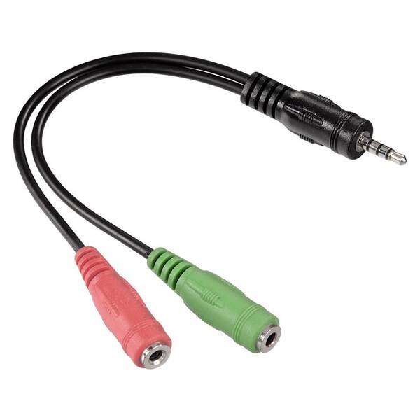 Redukce Hama 2x Jack 3,5mm / Jack 3,5mm, M/F černá


