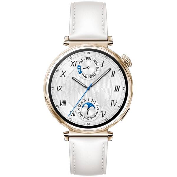 Chytré hodinky Huawei Watch GT 5 41 mm - Gold + White Composite Leather Strap 

