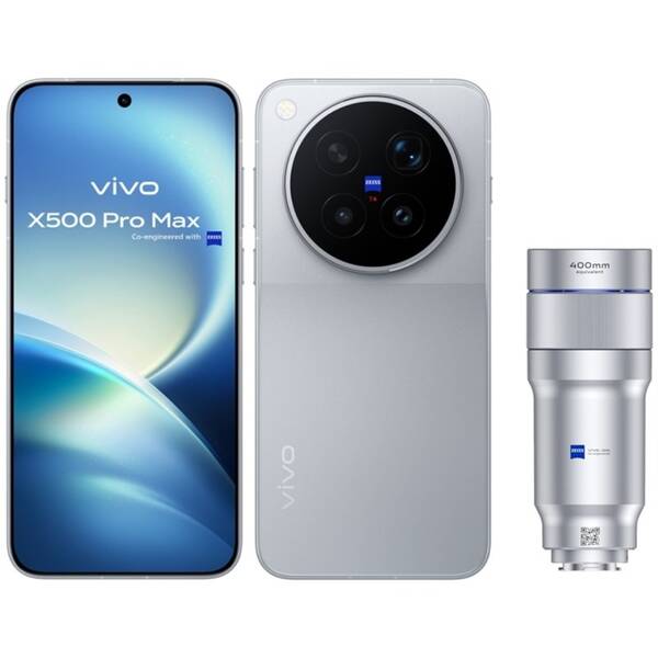 Mobilní telefon vivo X500 Pro Max 5G 12 GB / 1 TB - Professional Creator Kit šedý

