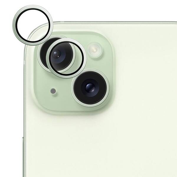 Ochranné sklo čočky fotoaparátu Epico Aluminium Lens Protector na Apple iPhone 15/15 Plus zelené

