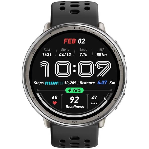 Chytré hodinky Amazfit Active 2 (Round) se silikonovým řemínkem černé

