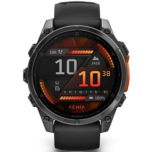Chytré hodinky Garmin fēnix 8 - 47 mm, AMOLED - Slate Gray / Black Silicone Band 

