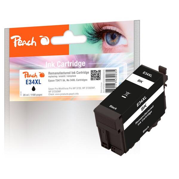 Inkoustová náplň Peach Epson 34XL, T3461, 1100 stran černá

