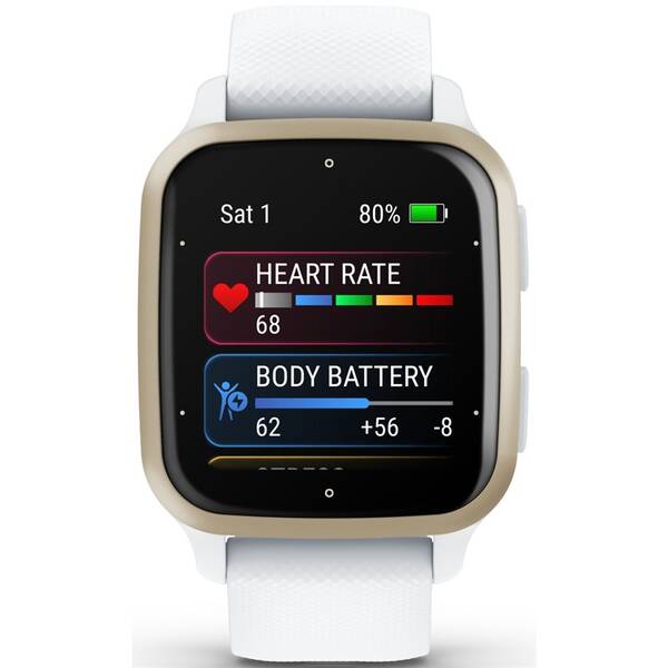 Chytré hodinky Garmin Venu Sq 2 - Cream Gold/ White Silicone Band 

