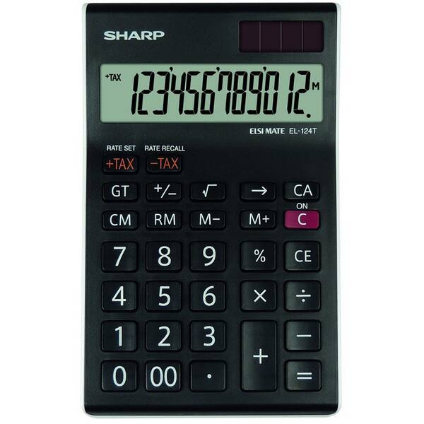 Kalkulačka Sharp EL124TWH černá/bílá

