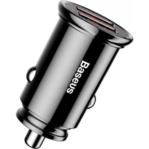 Adaptér do auta Baseus 2x USB, 30 W, QC 3.0 černý

