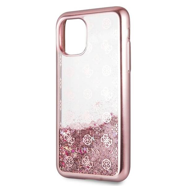 Kryt na mobil Guess 4G Peony Glitter na Apple iPhone 11 růžový

