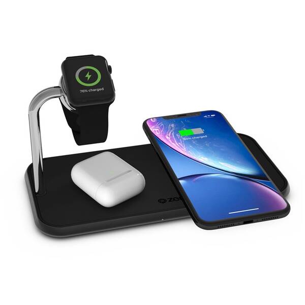 Bezdrátová nabíječka ZENS Dual + Watch, 10W černá

