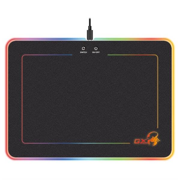 Podložka pod myš Genius GX-Pad 600H RGB podsvícení, 35 x 25 cm černá


