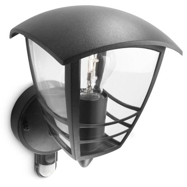 Nástěnné svítidlo Philips Creek Up, 1xE27, senzor pohybu černé

