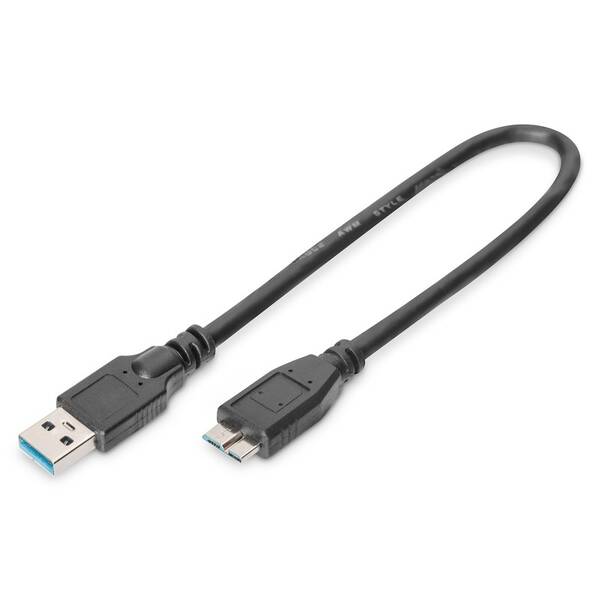 Kabel Digitus USB 3.0 / USB Micro B, 0,5m černý

