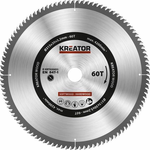 Kotouč pilový Kreator KRT020432 315mm 60T 

