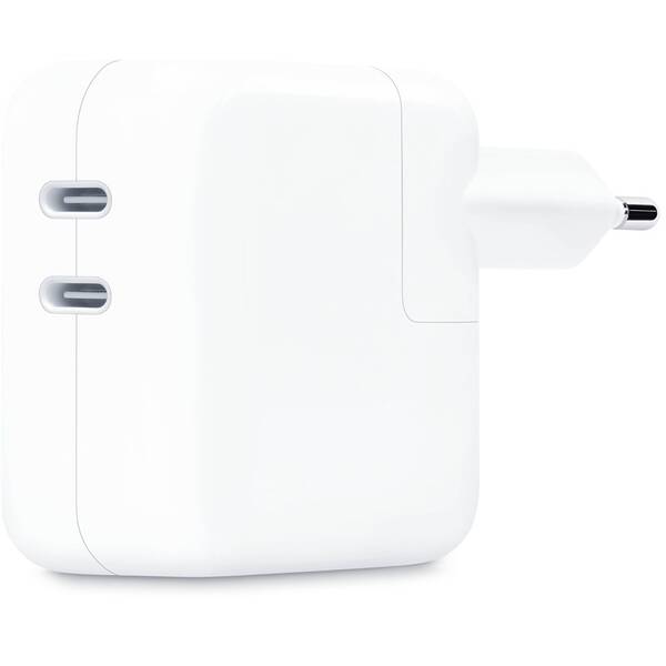 Napájecí adaptér Apple 35 W Dual USB-C (2024) bílý

