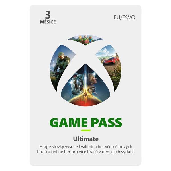  Microsoft Xbox Game Pass Ultimate - předplatné na 3 měsíce - elektronická licence 

