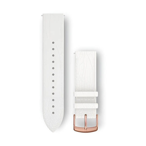 Řemínek Garmin Quick Release (20 mm), kožený bílý/rose gold

