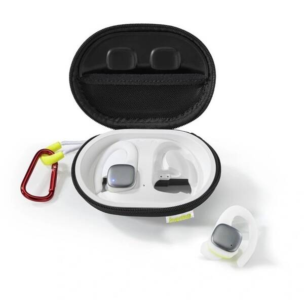Sluchátka Hama Bluetooth Spirit Athletics s klipem, pecky, nabíjecí pouzdro bílá

