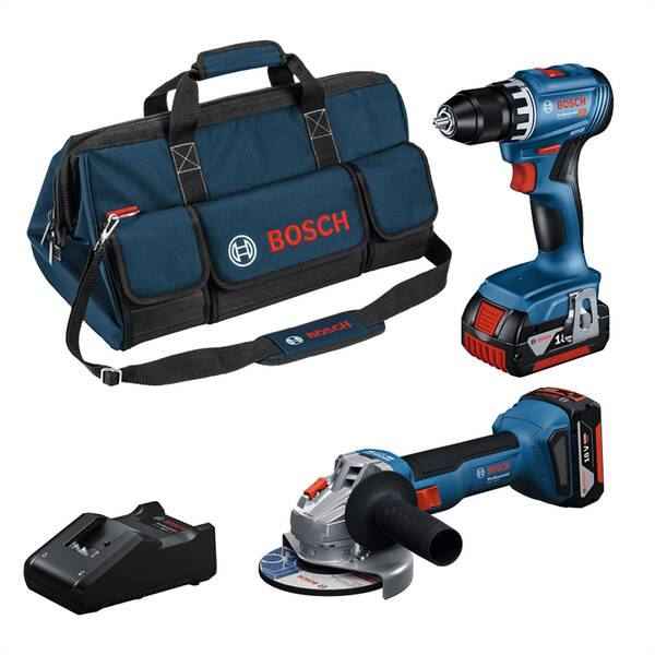Sada aku nářadí Bosch Professional 18V GSR+GWS+2x4.0Ah (s baterií) 

