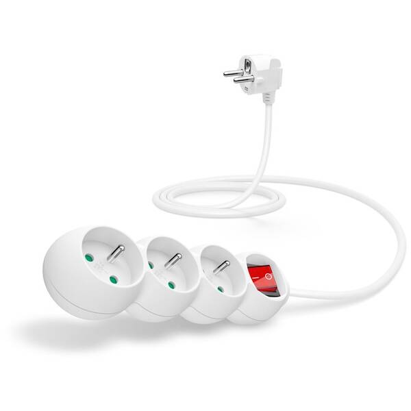 Kabel prodlužovací Connect IT 3x zásuvka, s vypínačem, 1,5m bílý

