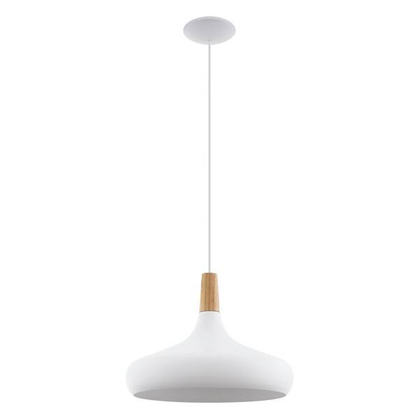 Závěsné svítidlo Eglo Sabinar, 40 cm bílé/dřevo

