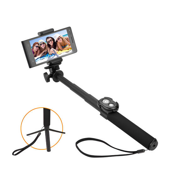 Selfie tyč GoGEN 5 teleskopická, bluetooth černá

