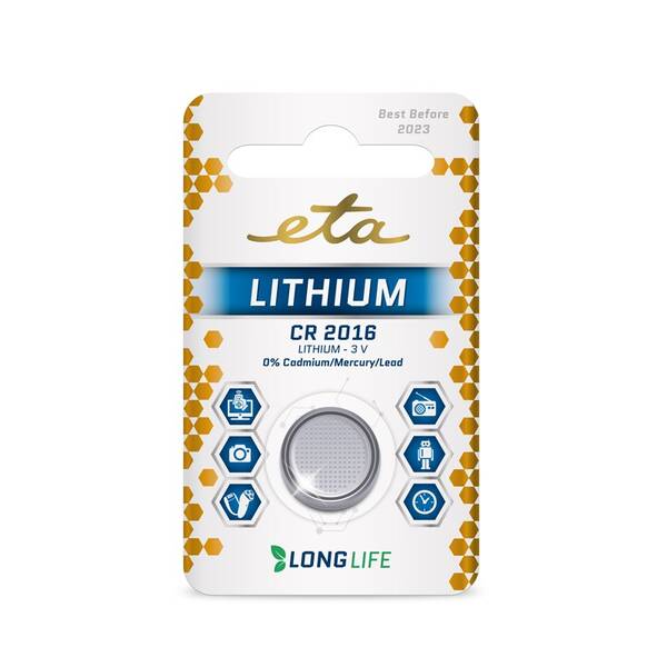 Baterie lithiová ETA CR2016, blistr 1ks 

