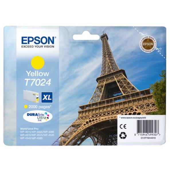 Inkoustová náplň Epson T7024, 2000 stran žlutá

