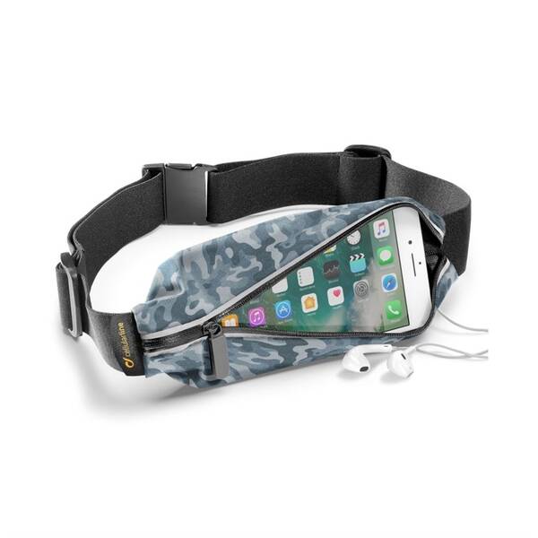 Pouzdro na mobil sportovní CellularLine Waistband, Summer Edition - Camo 

