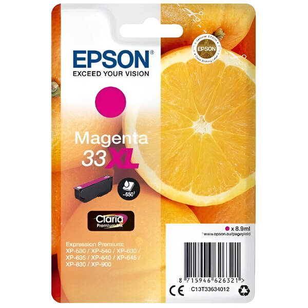 Inkoustová náplň Epson 33XL, 650 stran purpurová

