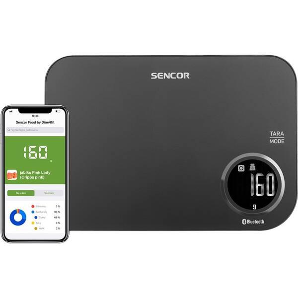 Kuchyňská váha Sencor SKS 7078BK s Bluetooth 


