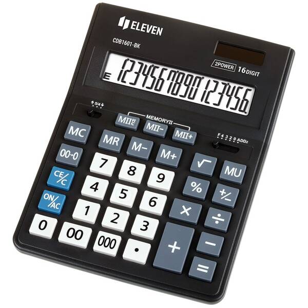 Kalkulačka Eleven CDB1601-BK, stolní, šestnáctimístná černá

