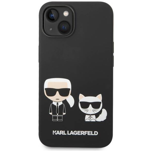 Kryt na mobil Karl Lagerfeld and Choupette Liquid Silicone na Apple iPhone 14 Plus černý

