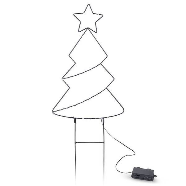 LED dekorace Solight venkovní vánoční stromeček, 85x LED, časovač, 68cm, 3x AA 

