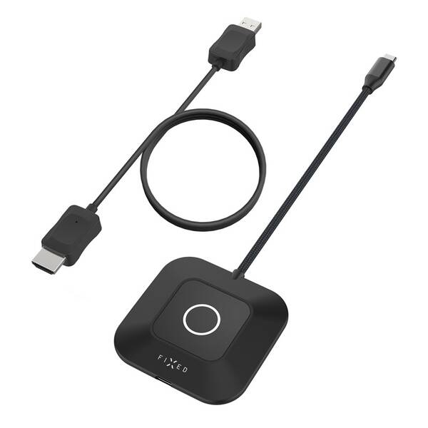 Kabel FIXED bezdrátový Adaptér AirLink, 100W, PD 3.0 černý

