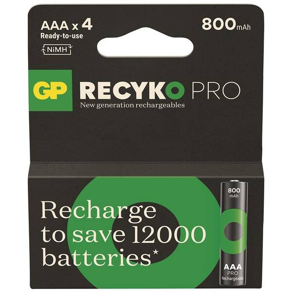 Baterie nabíjecí GP ReCyko Pro AAA (HR03), 4 ks 

