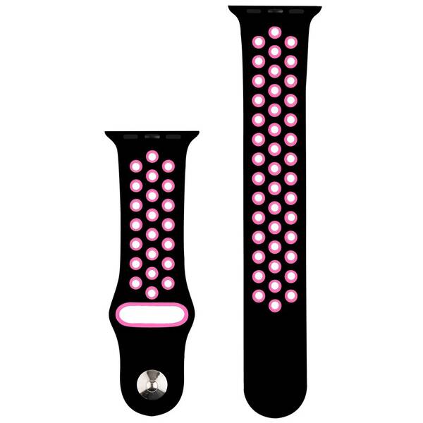Řemínek RhinoTech na Apple Watch 42/44/45/49 mm černý/růžový

