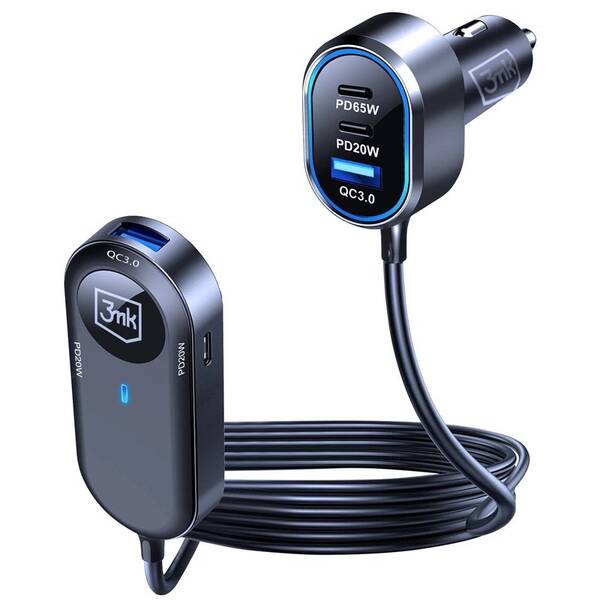 Adaptér do auta 3mk Double Car Charger 135W černý


